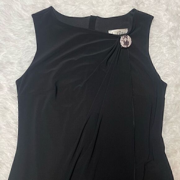 Joseph Ribkoff Black Dress Button Sleeveless Short Mini Size 10 Faux Wrap Stretc - Picture 4 of 12
